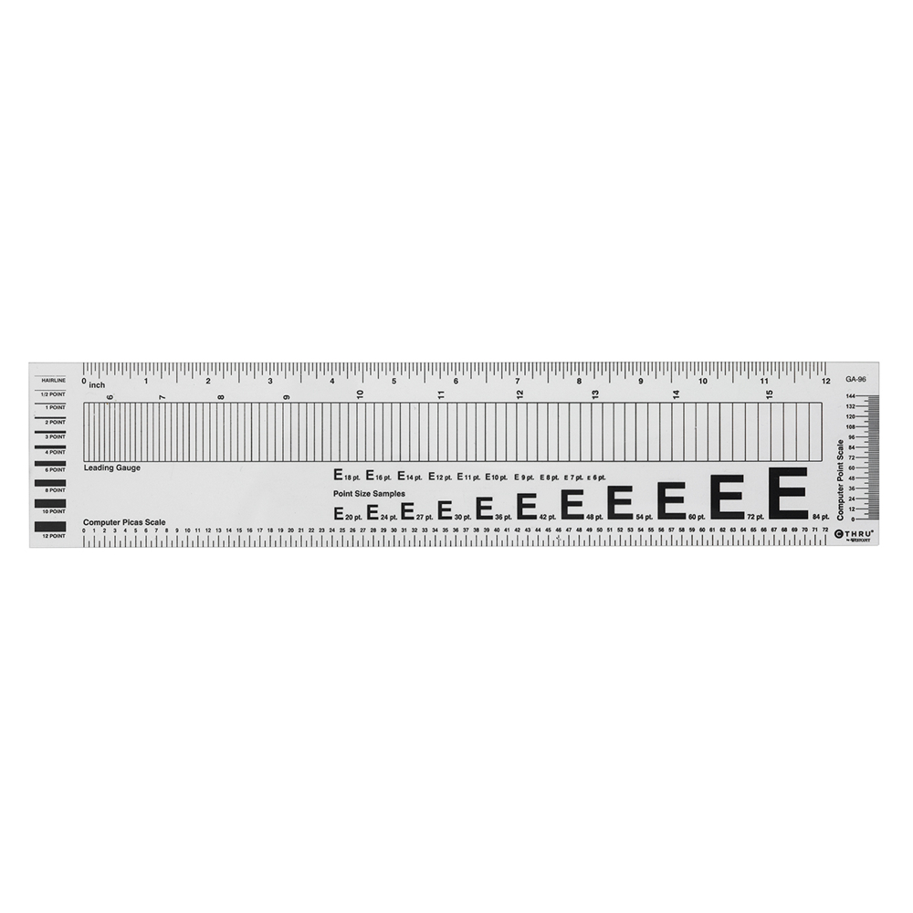 Westcott GA-96 Graphic Arts Combo Ruler 3X13