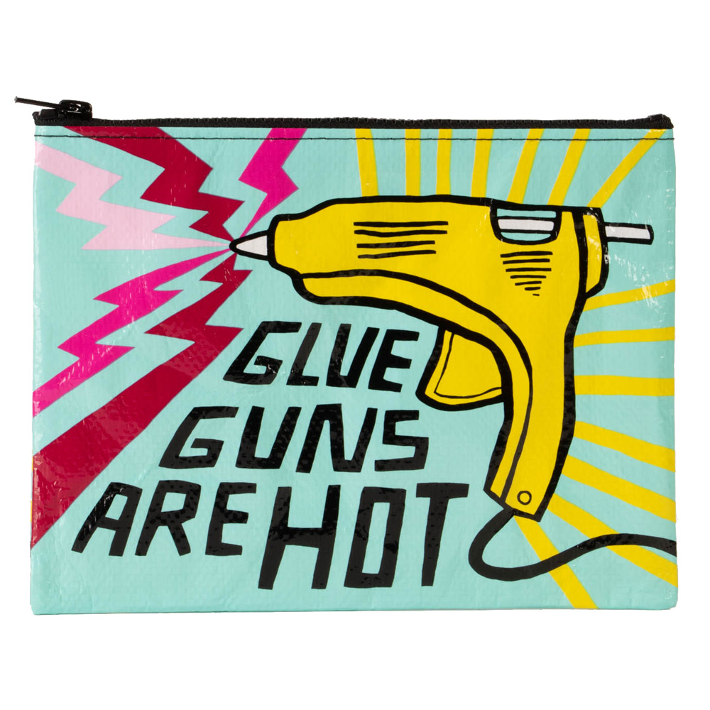 Blue Q Zipper Pouch: Glue Guns Are Hot