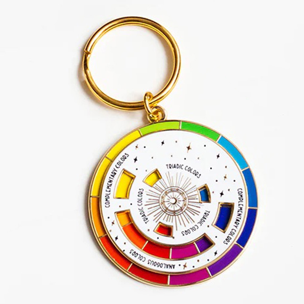 Color Wheel Enamel Keychain