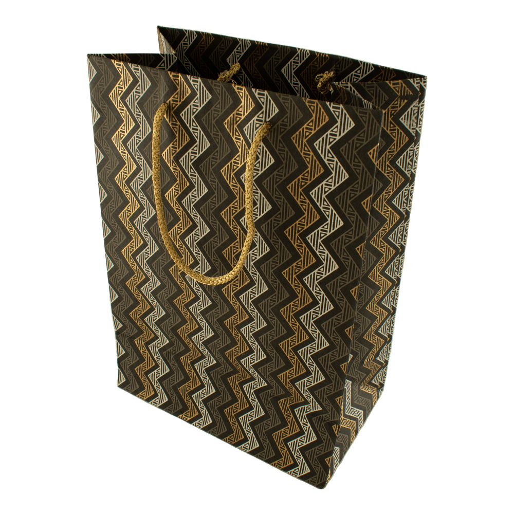 Shizen Medium Gift Bag 307 Black/Gold ZigZag