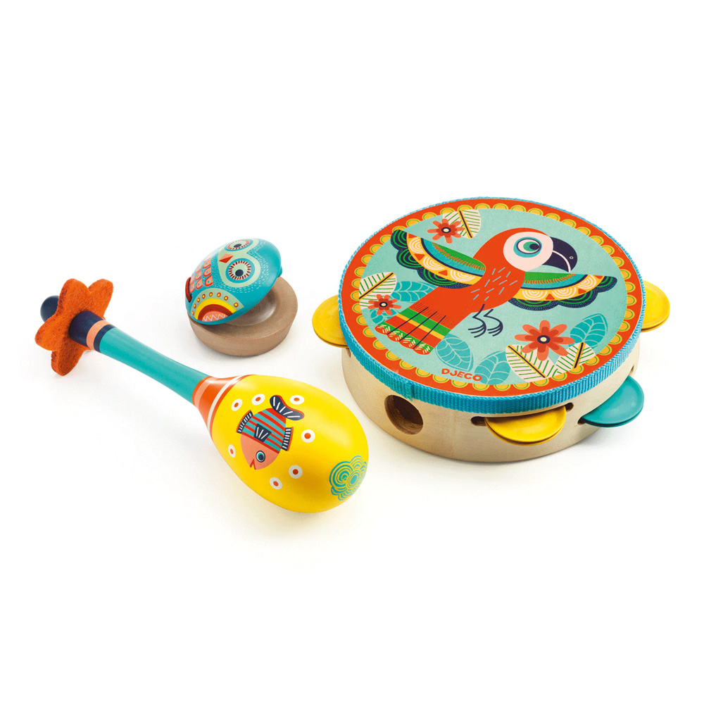 Animambo Tambourine Maraca Castanet Set