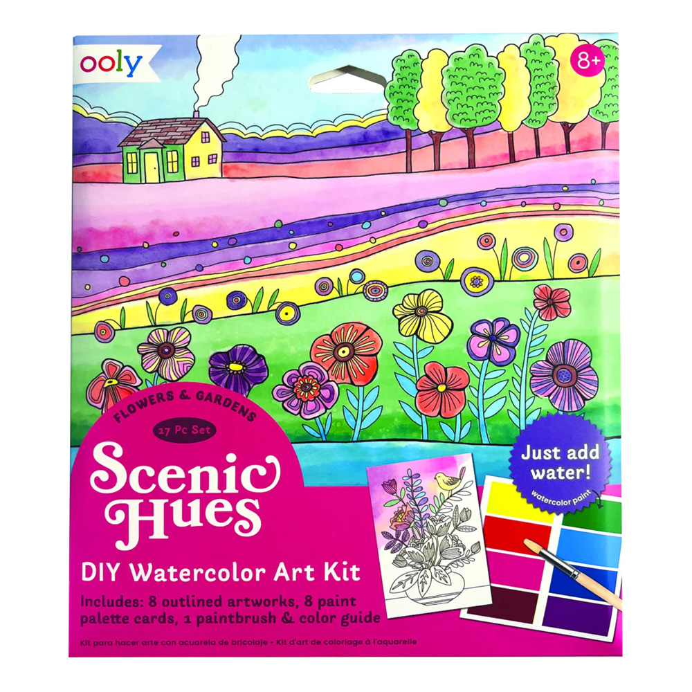 OOLY Scenic DIY Watercolor Kit Flower Garden