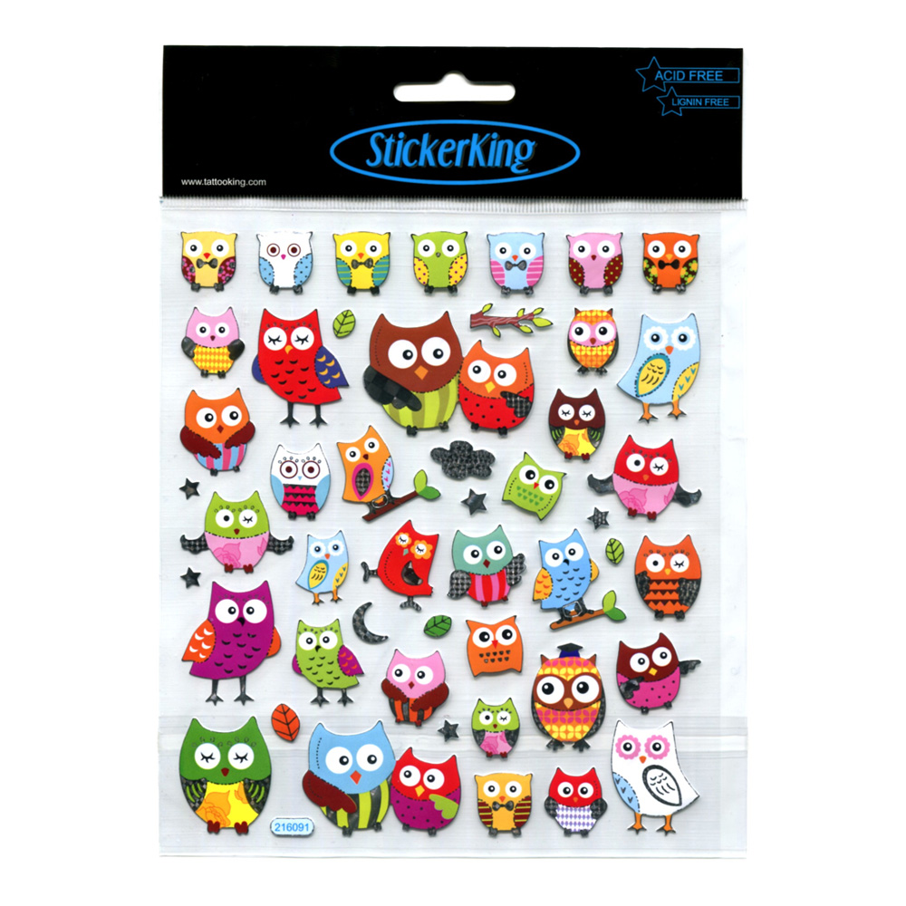 Sticker King Multi-Colored Owl Stickers
