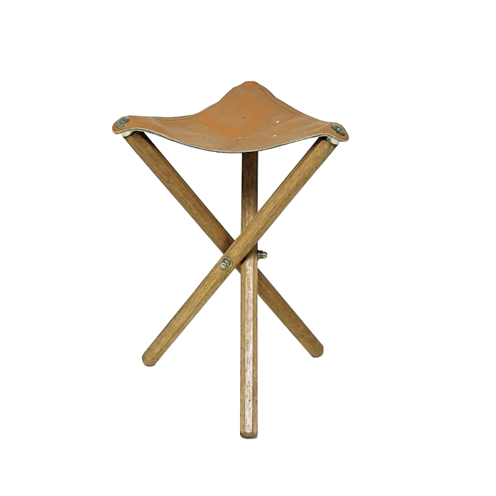 Richeson Wood Stool With Leather Seat