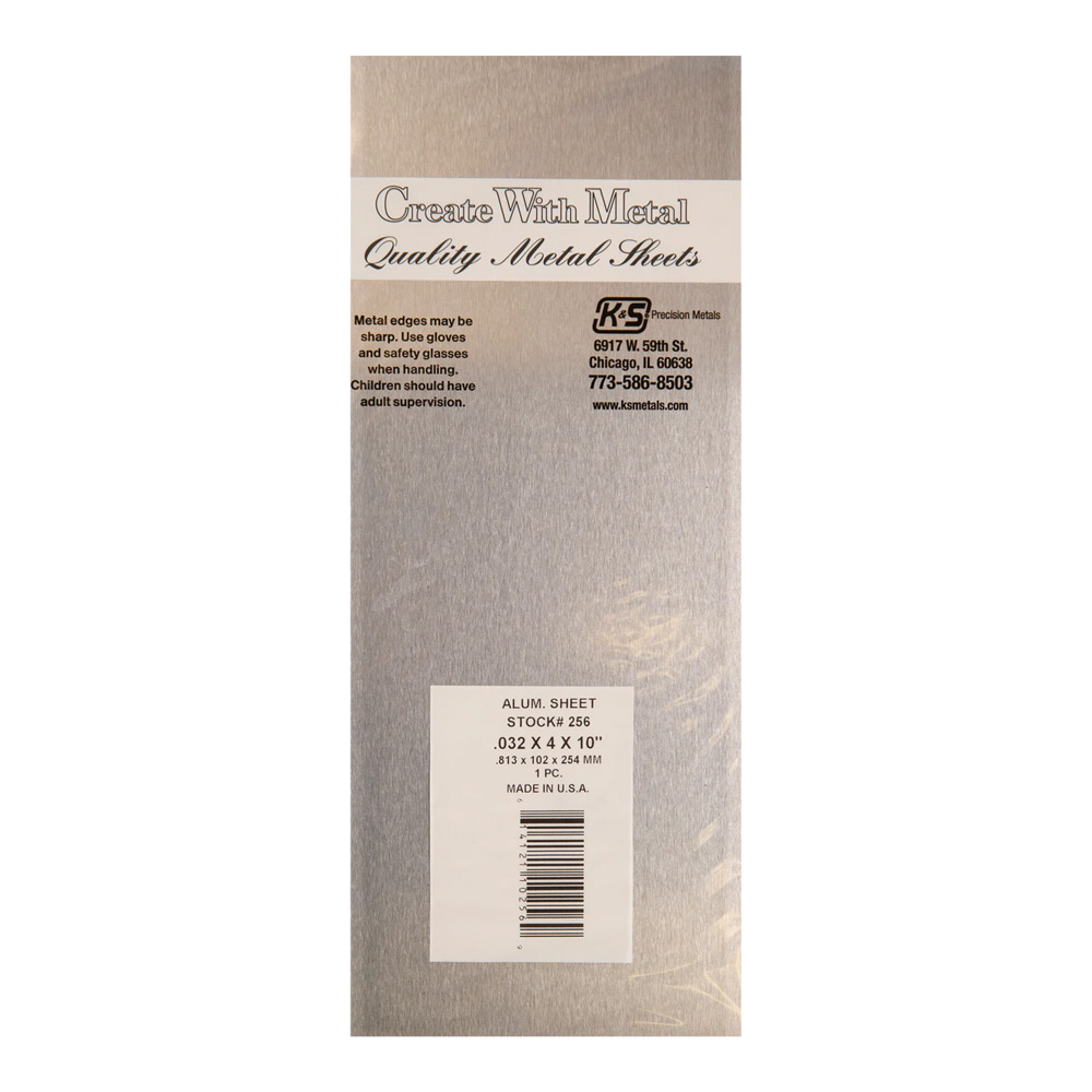 Aluminum Sheet Metal 4X10 Inch .032 Thick