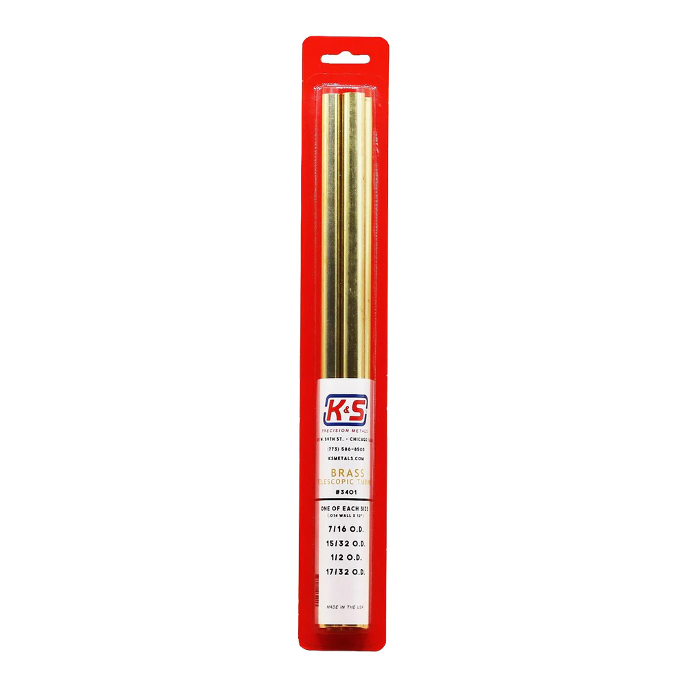 Round Brass 12-In Telescopic Tubing Med 4/Pk