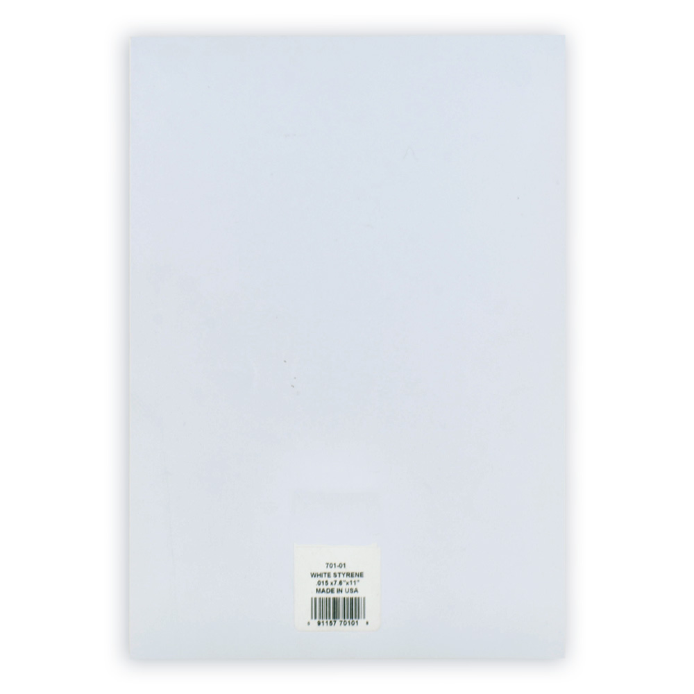 White Styrene Sheet .030 X 7.6 X 11 Inches