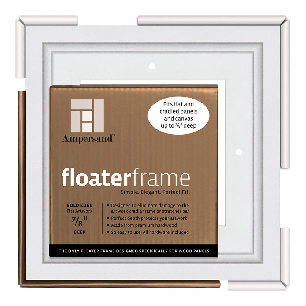 Ampersand Float Frame 7/8In Thin 6X6 White