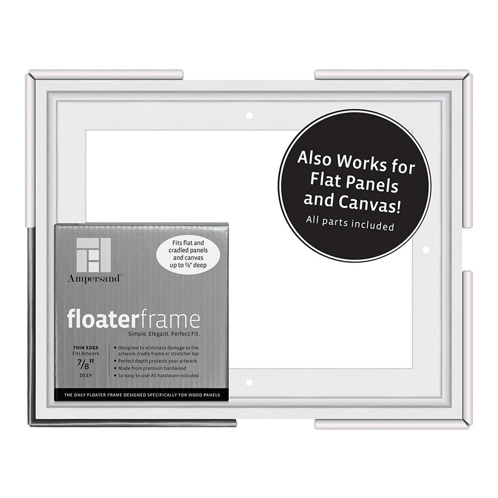 Ampersand Float Frame 7/8In Thin 8X10 White