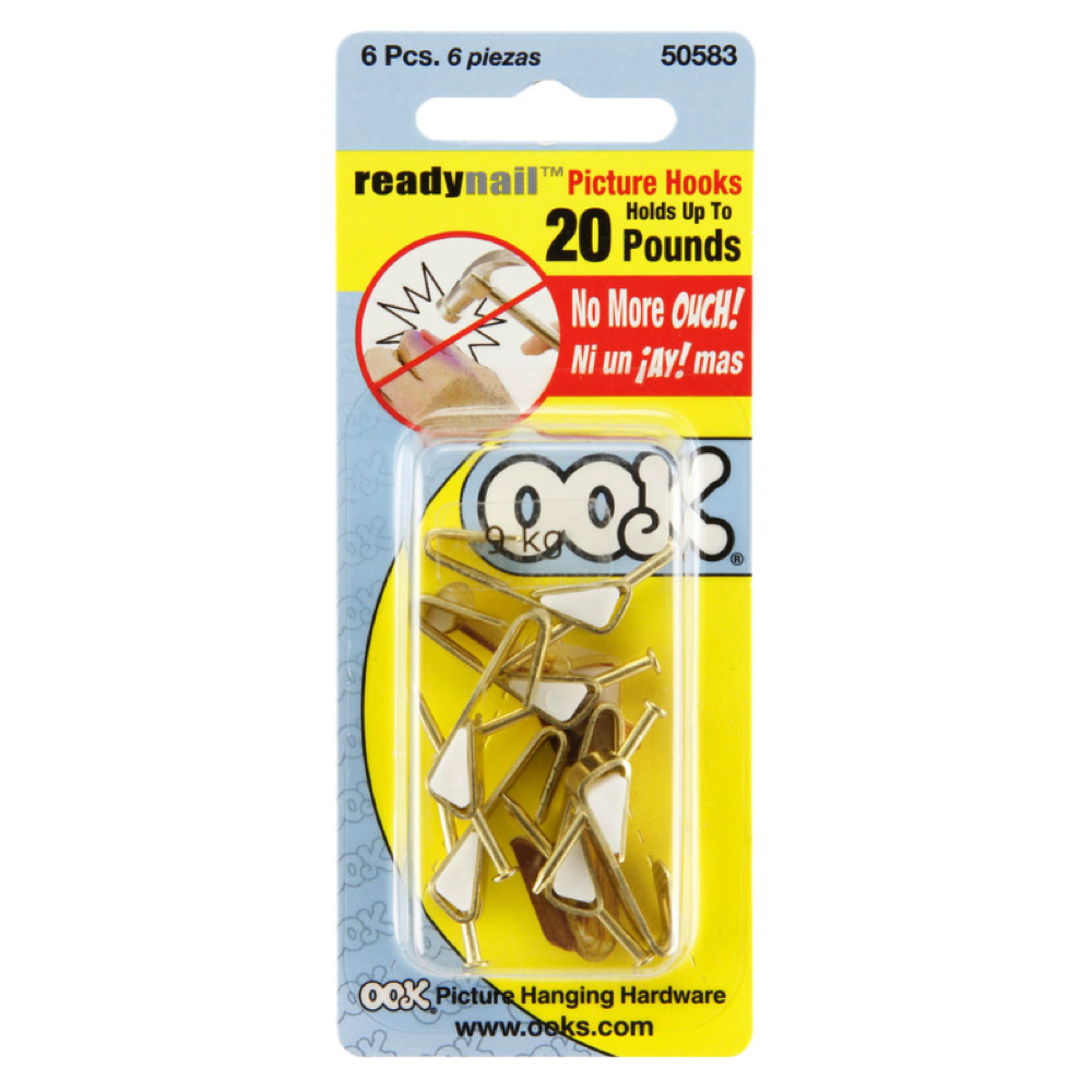 Ook Ready Nail Picture Hangers 20 Lb Pk/6