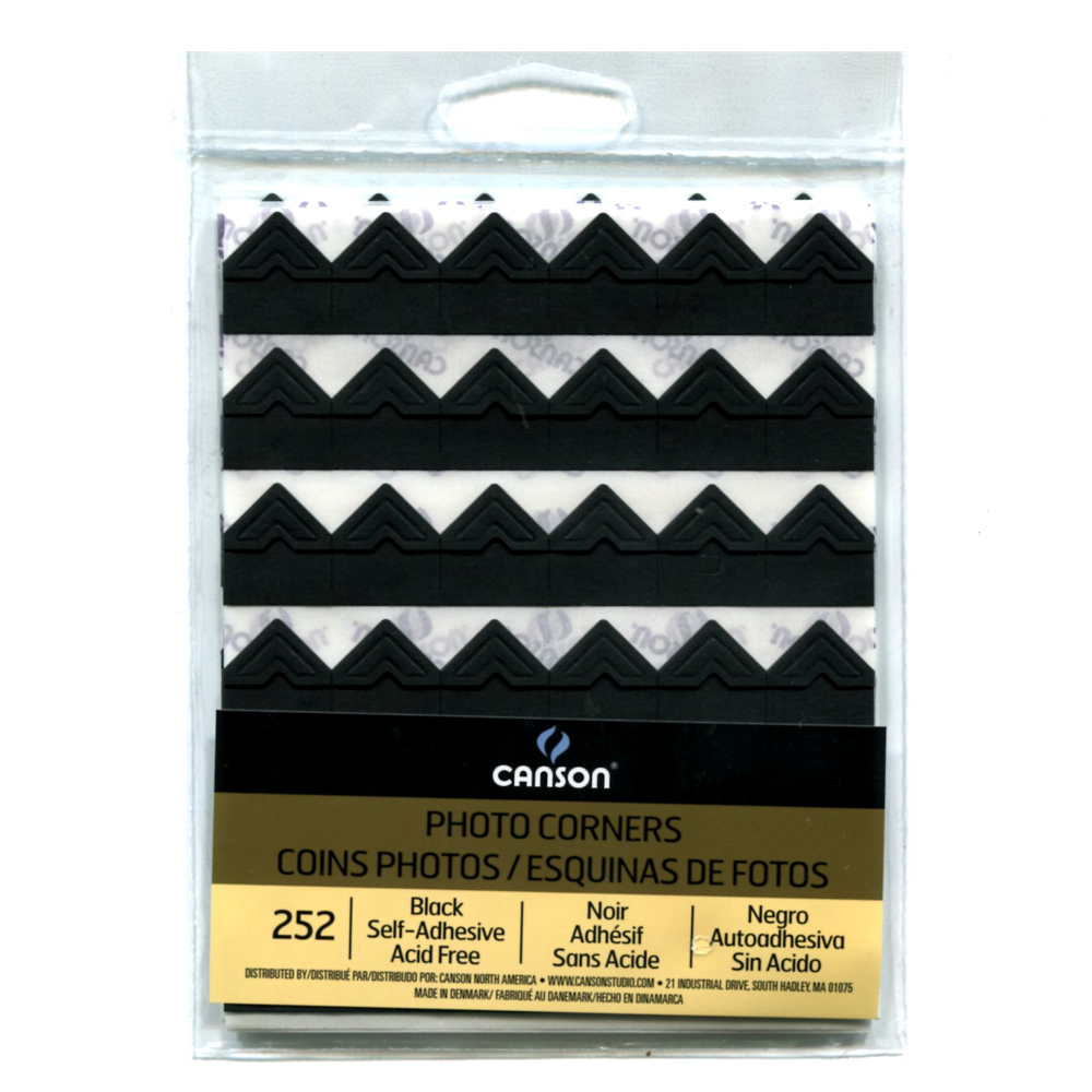 Self-Adhesive Photo Corners Black 252/Pk