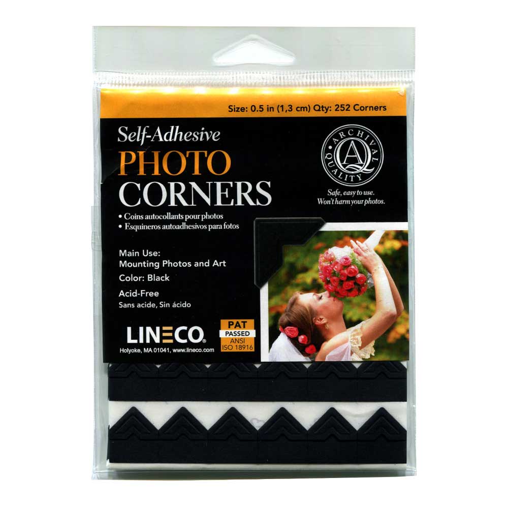 Lineco Self-Adhesive Photo Corners Blk 252/Pk