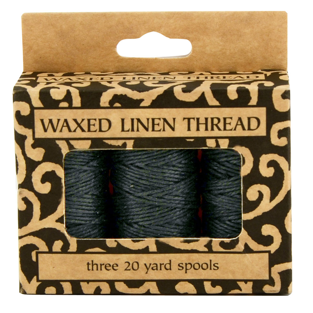 Lineco Waxed Linen Thread 3Pk Black