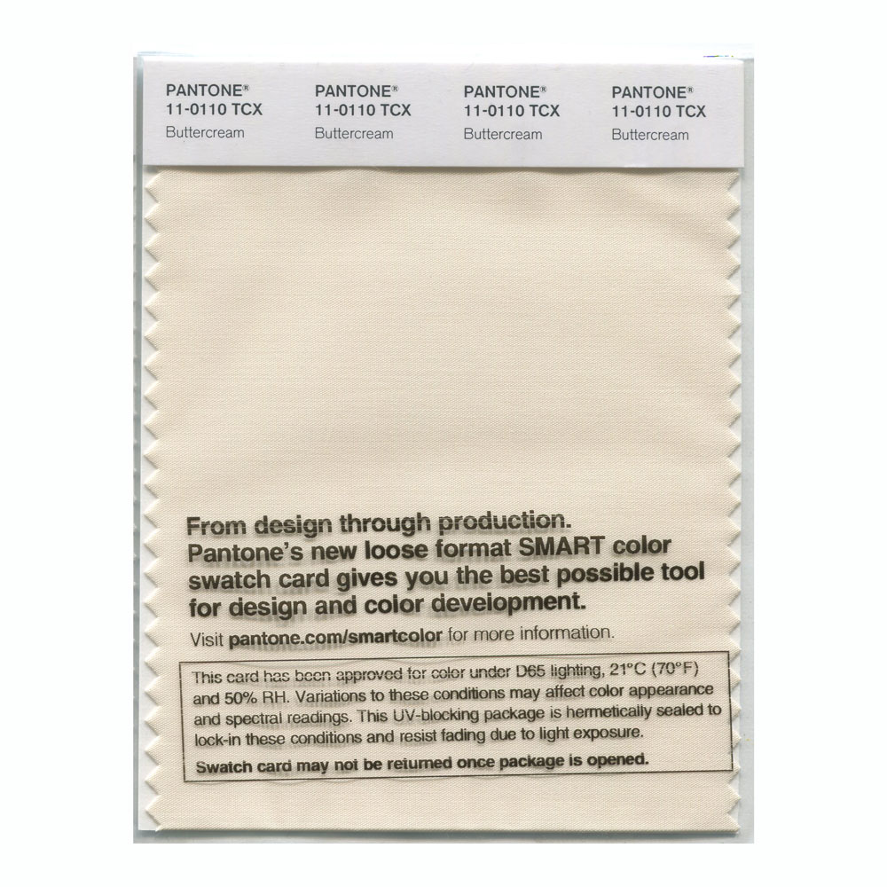 Pantone Cotton Swatch 11-0110 Buttercream