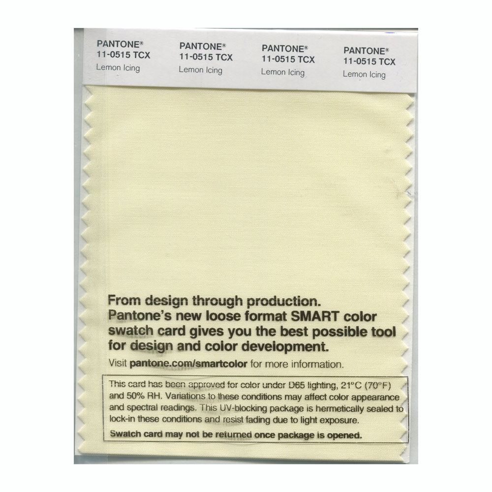 Pantone Cotton Swatch 11-0515 Lemon Icing