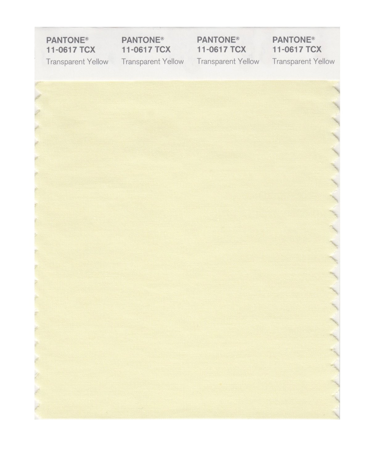 Pantone Cotton Swatch 11-0617 Trans Yellow