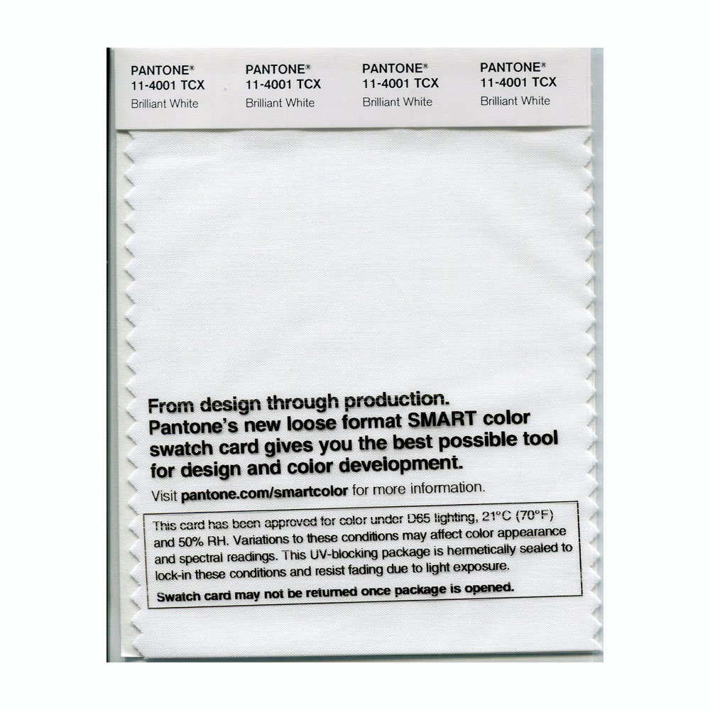 Pantone Cotton Swatch 11-4001 Brilliant White