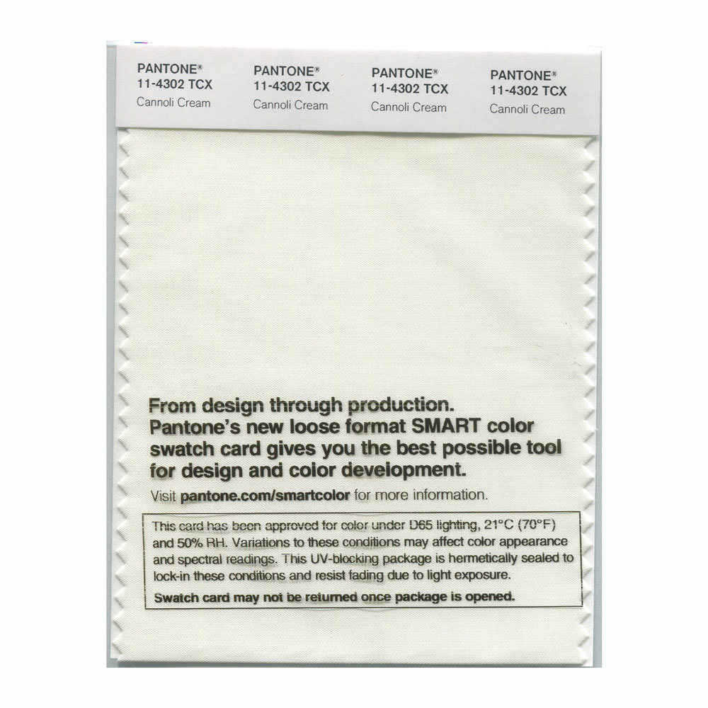 Pantone Cotton Swatch 11-4302 Cannoli Cream