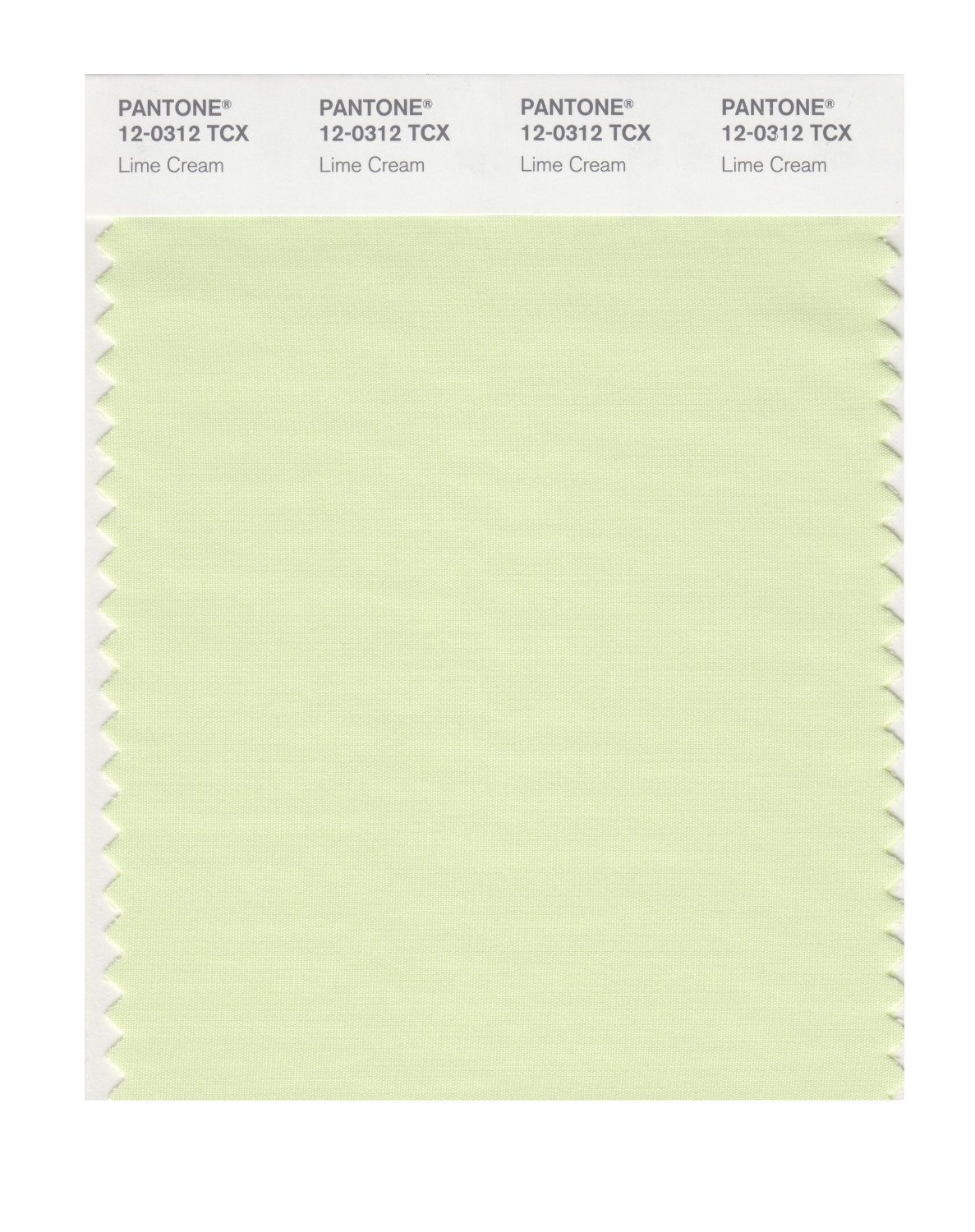 Pantone Cotton Swatch 12-0312 Lime Cream