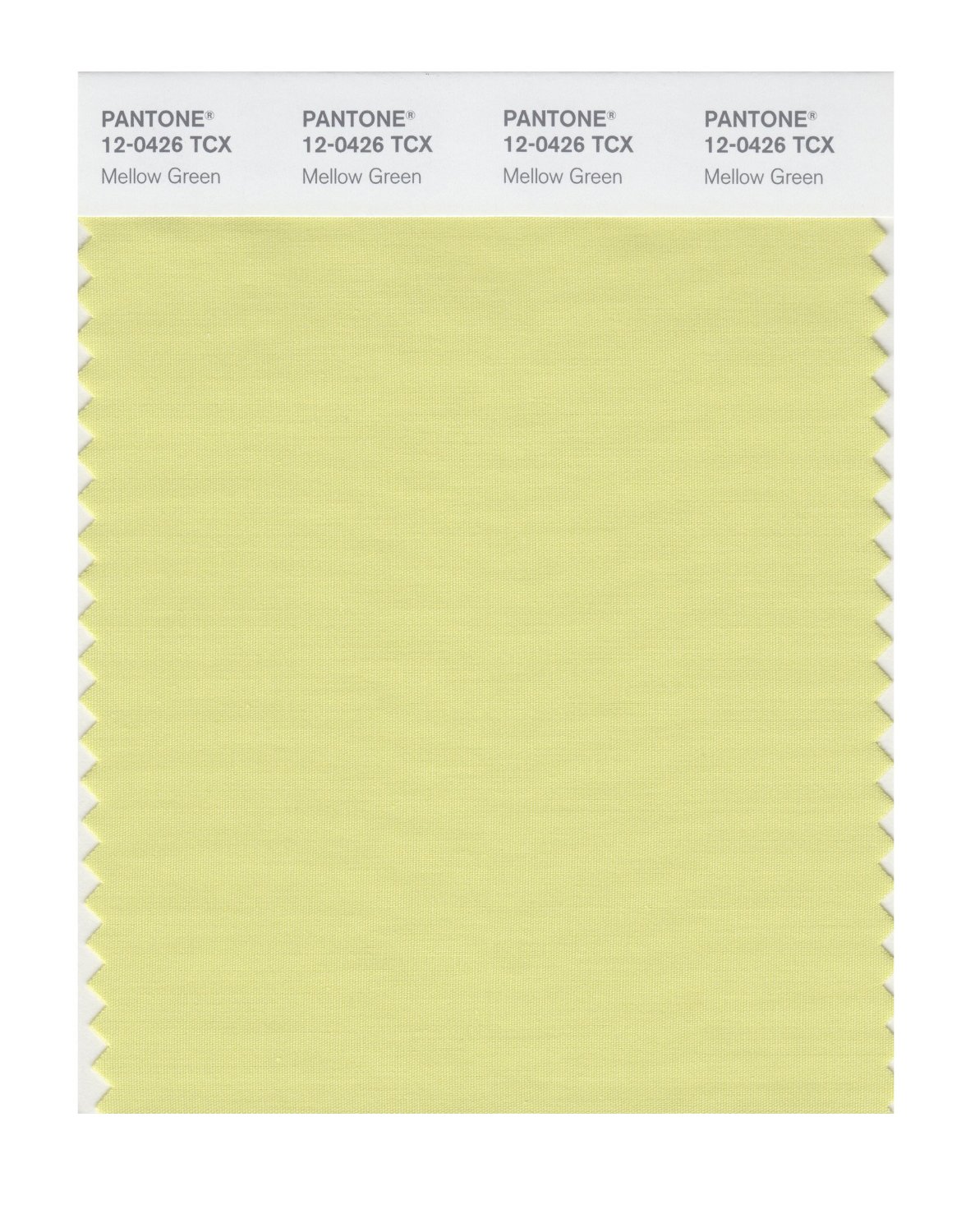 Pantone Cotton Swatch 12-0426 Mellow Green