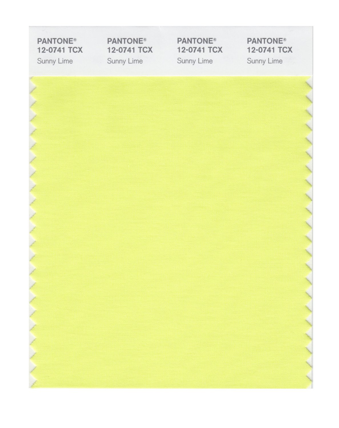 Pantone Cotton Swatch 12-0741 Sunny Lime