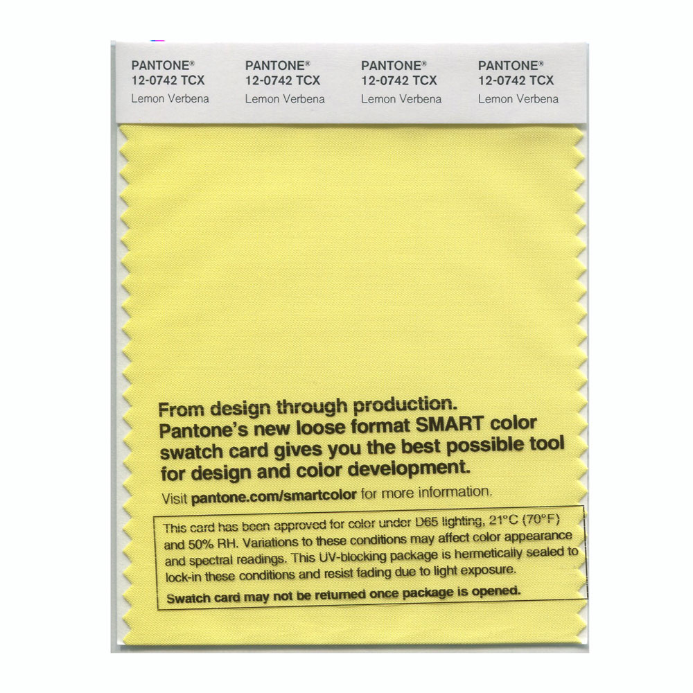 Pantone Cotton Swatch 12-0742 Lemon Verbena