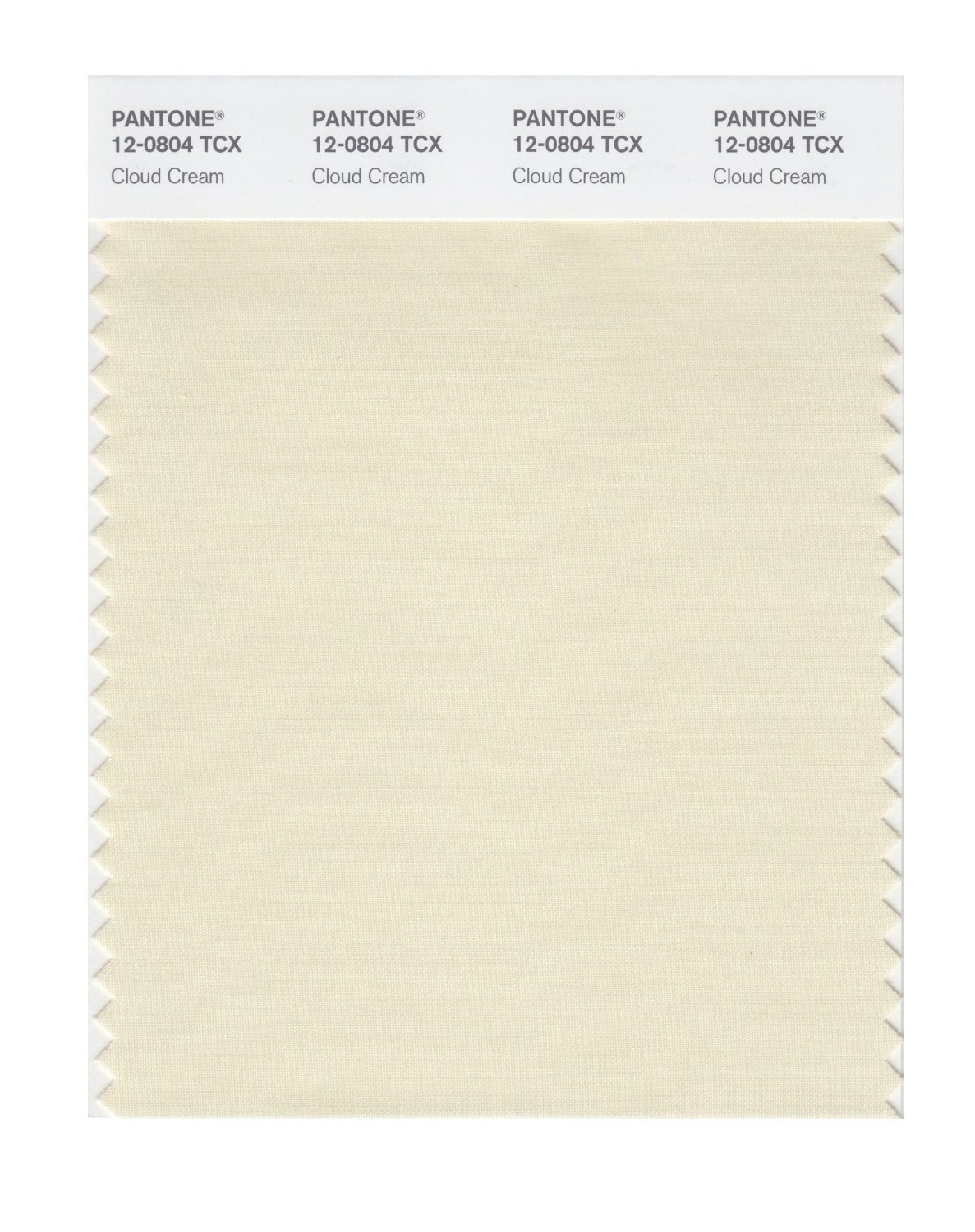 Pantone Cotton Swatch 12-0804 Cloud Cream