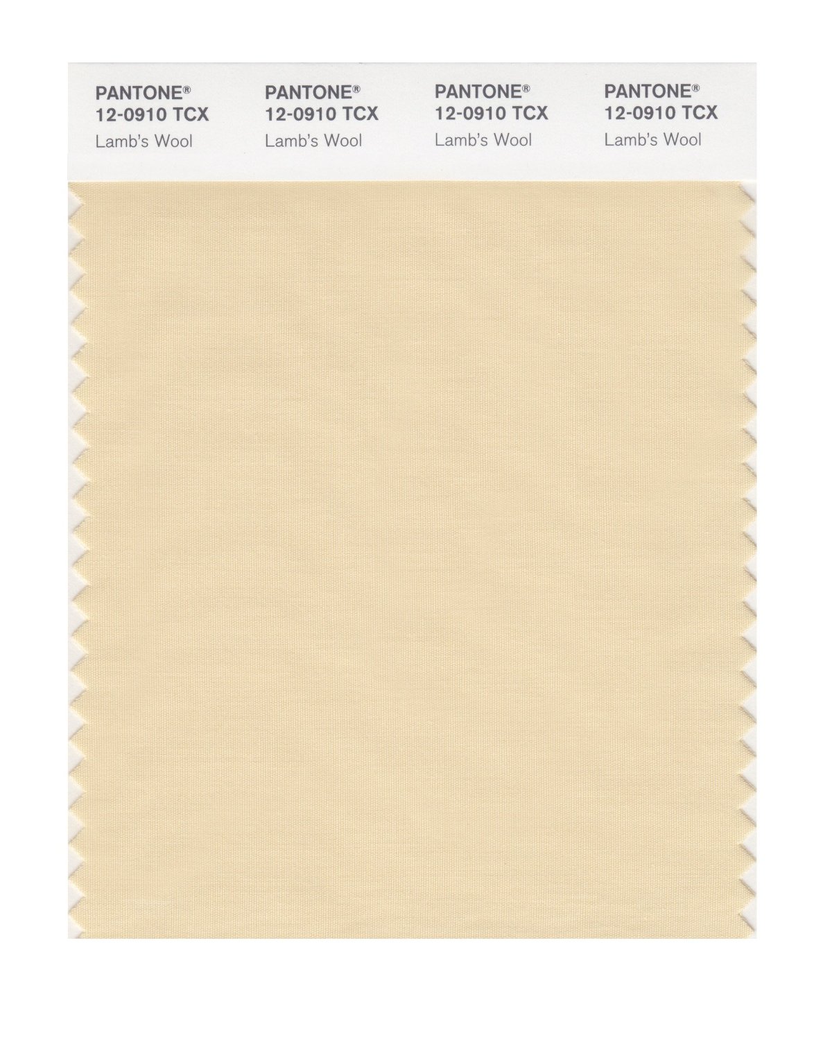 Pantone Cotton Swatch 12-0910 Lamb's Wool