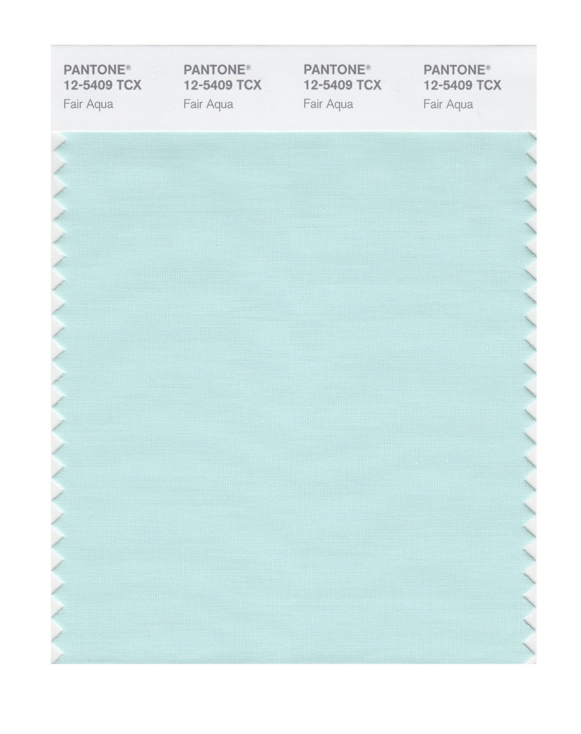 Pantone Cotton Swatch 12-5409 Fair Aqua