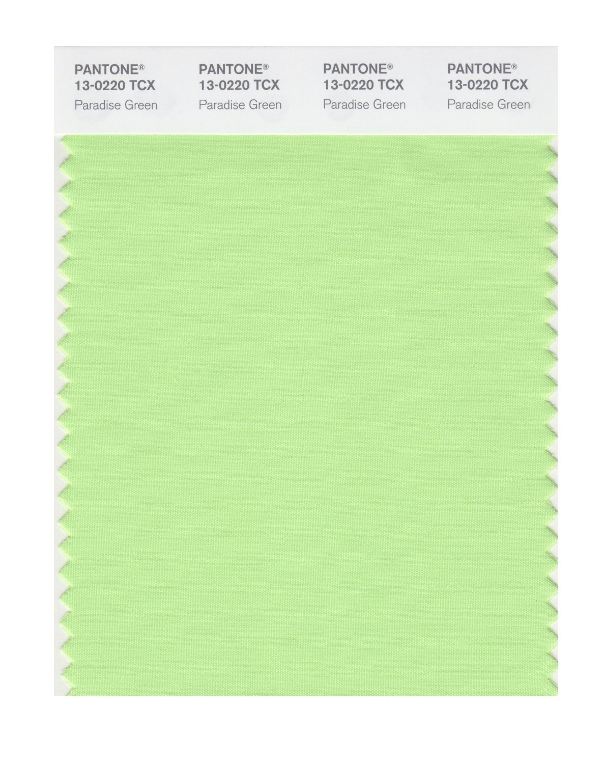 Pantone Cotton Swatch 13-0220 Paradise Green