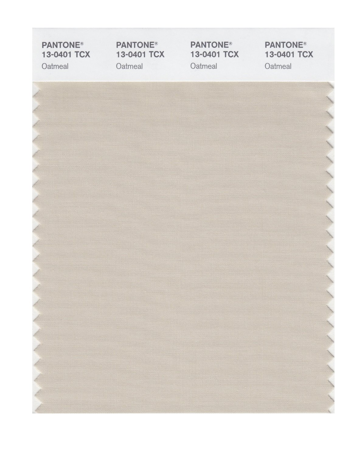 Pantone Cotton Swatch 13-0401 Oatmeal