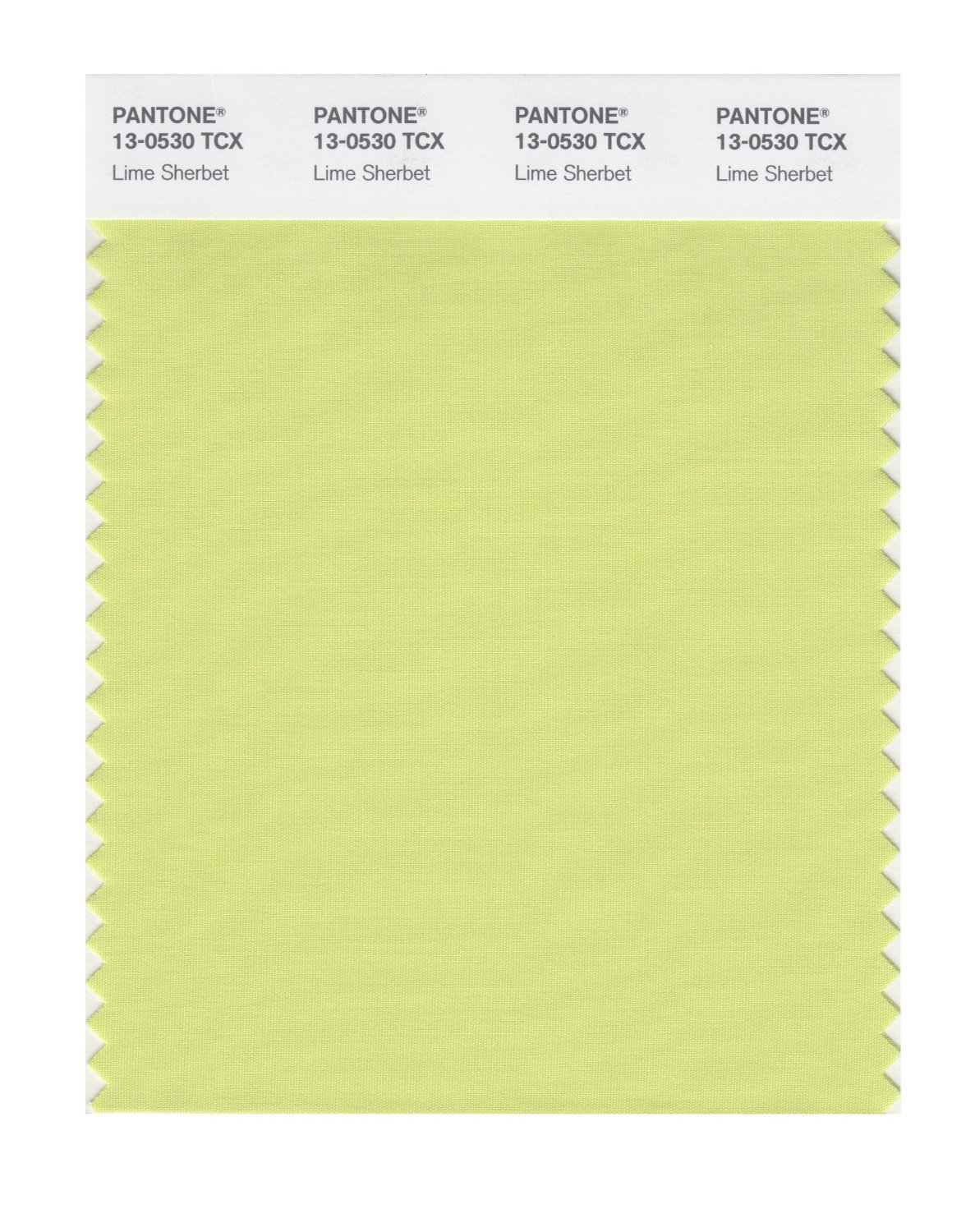 Pantone Cotton Swatch 13-0530 Lime Sherbet