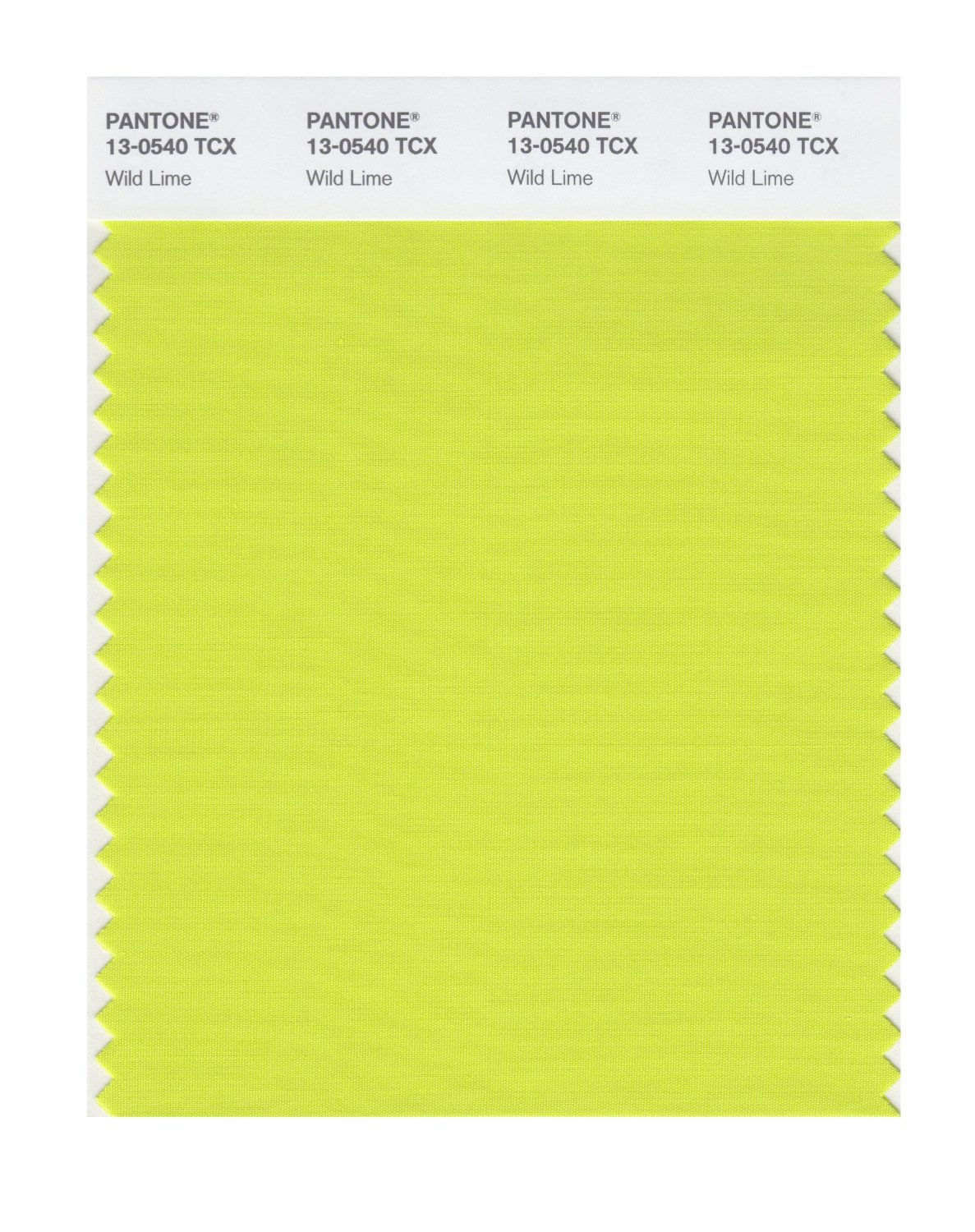 Pantone Cotton Swatch 13-0540 Wild Lime