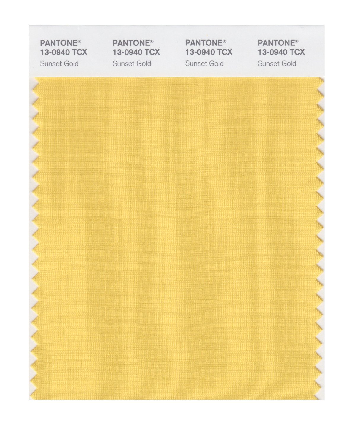 Pantone Cotton Swatch 13-0940 Sunset Gold