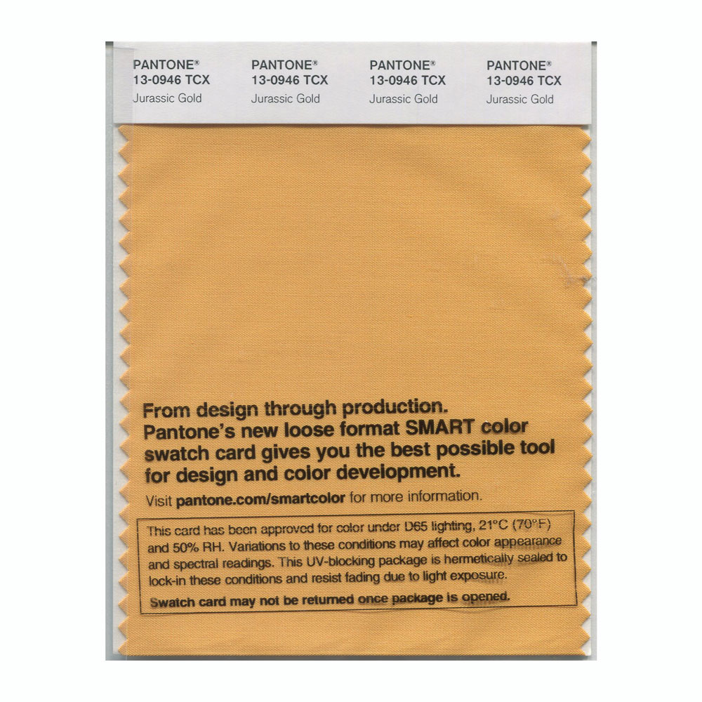 Pantone Cotton Swatch 13-0946 Jurasic Gold