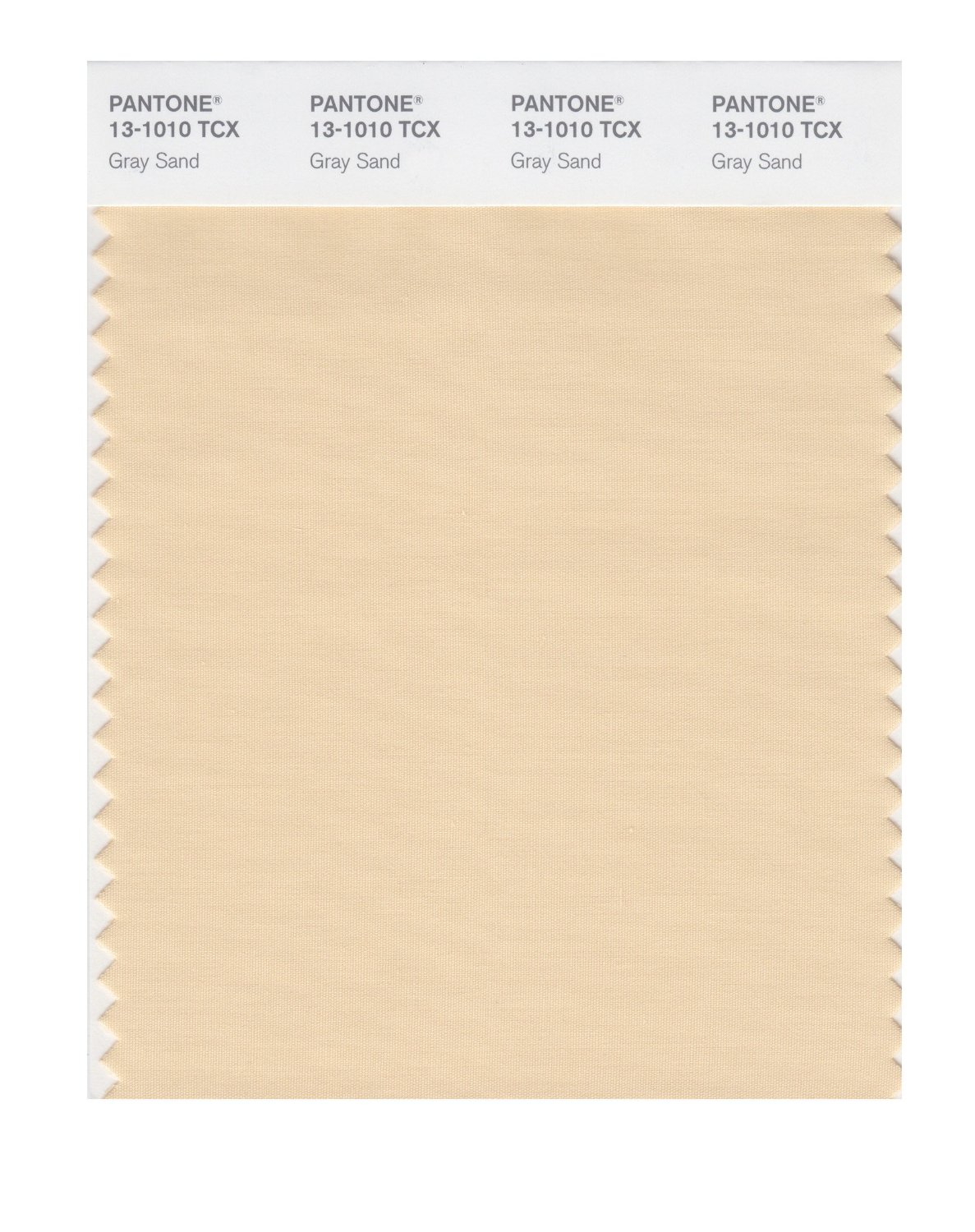 Pantone Cotton Swatch 13-1010 Gray Sand