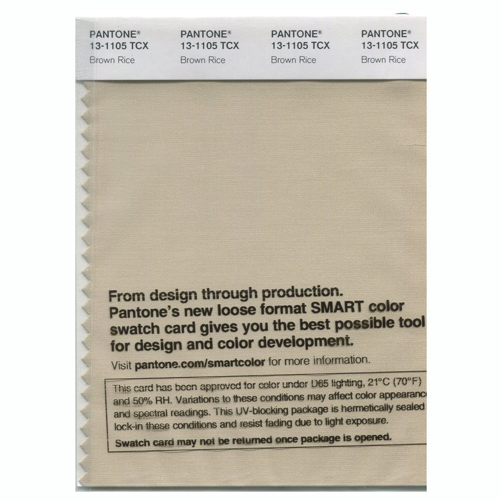 Pantone Cotton Swatch 13-1105 Brown Rice