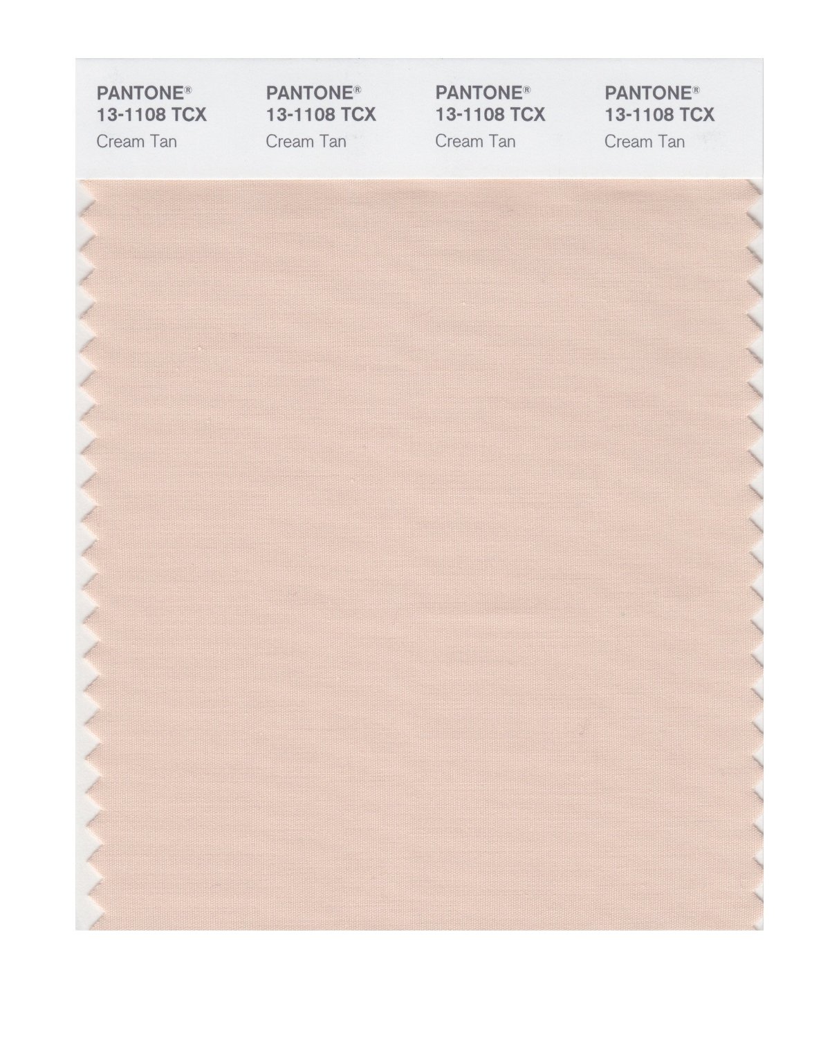 Pantone Cotton Swatch 13-1108 Cream Tan