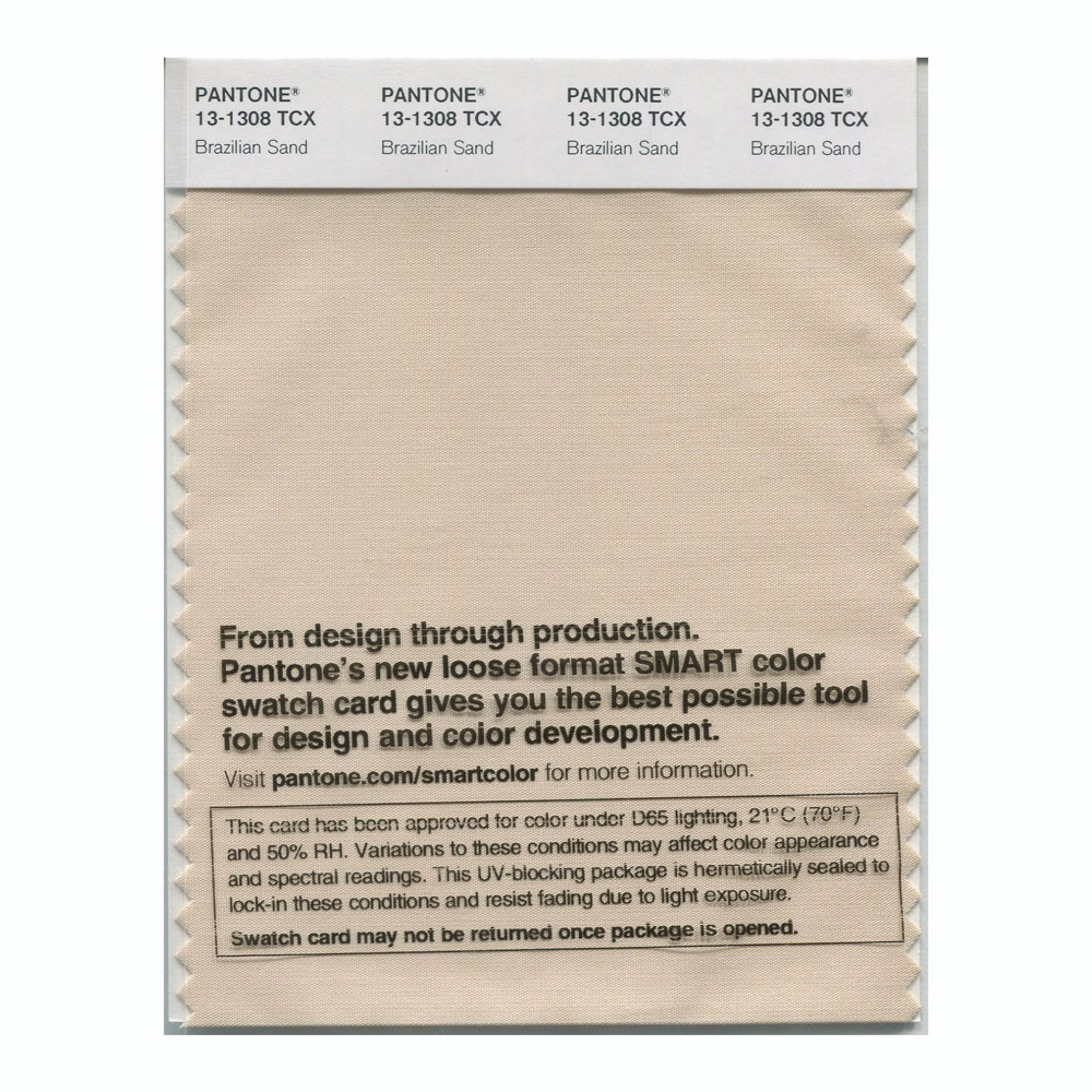 Pantone Cotton Swatch 13-1308 Brazilian Sand