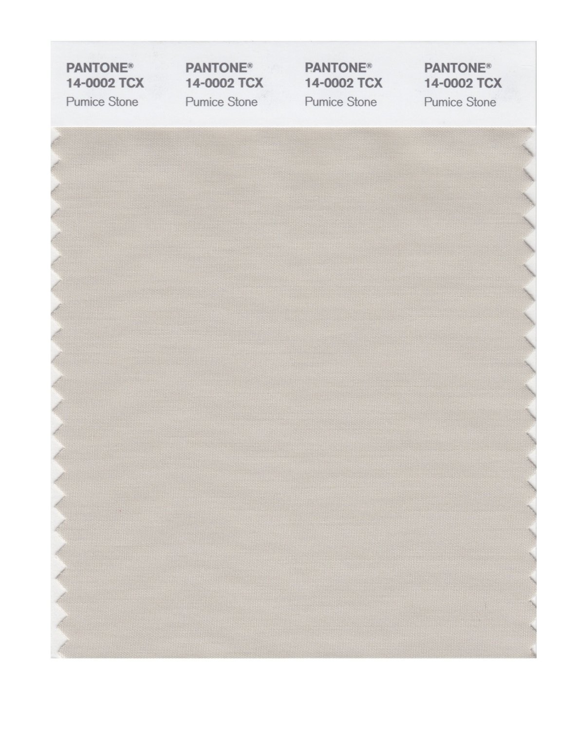 Pantone Cotton Swatch 14-0002 Pumice Stone