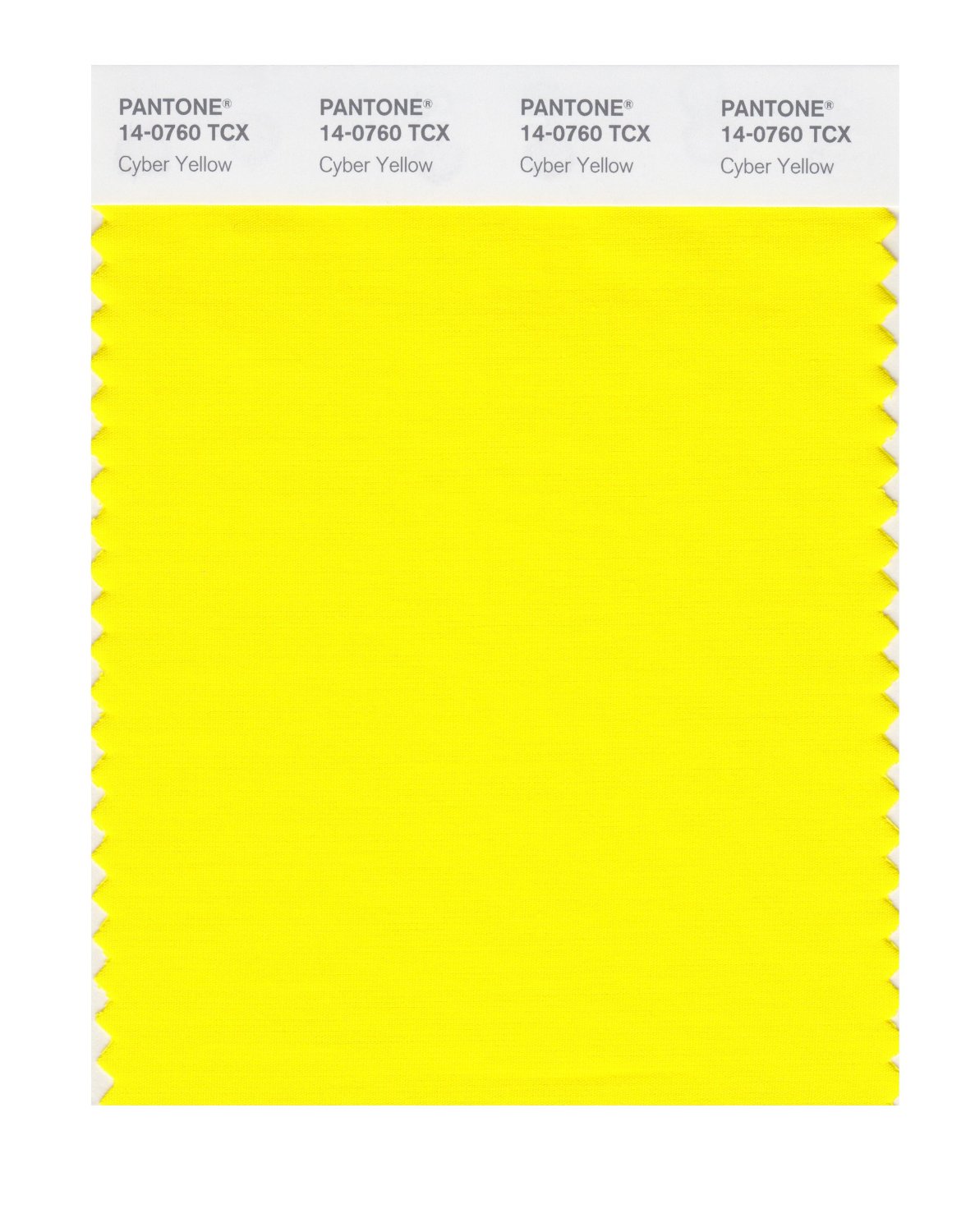 Pantone Cotton Swatch 14-0760 Cyber Yellow