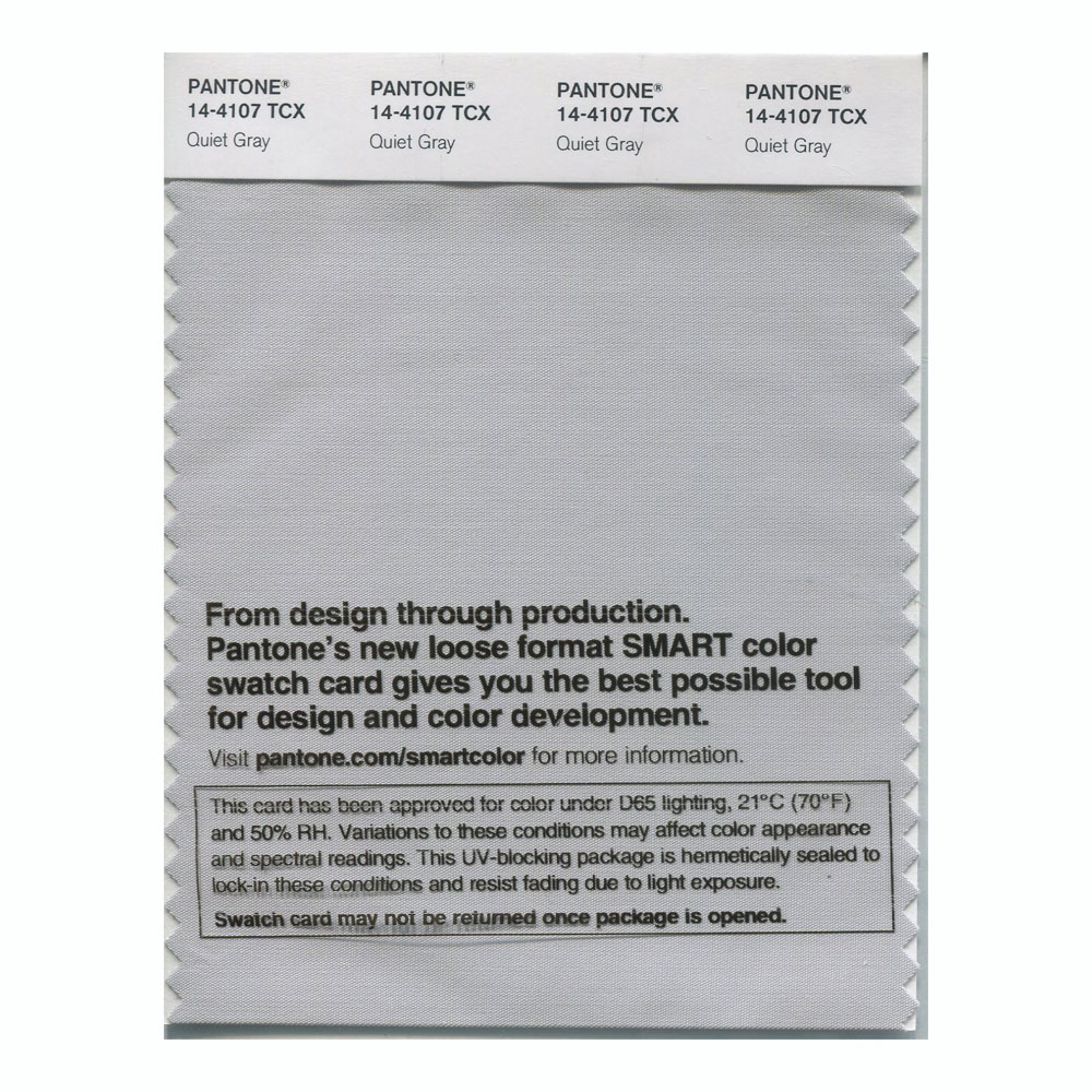 Pantone Cotton Swatch 14-4107 Quiet Gray