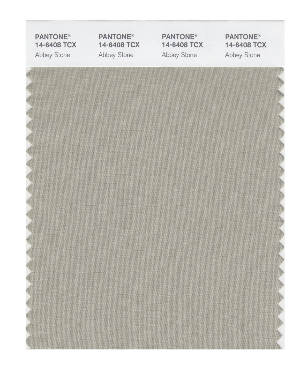 Pantone Cotton Swatch 14-6408 Abbey Stone