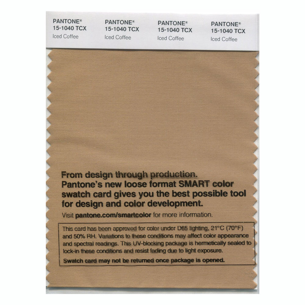 Pantone Cotton Swatch 15-1040 Iced Coffee