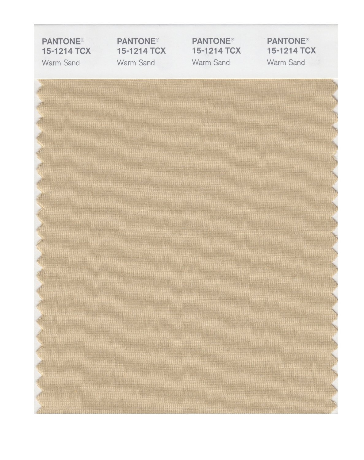 Pantone Cotton Swatch 15-1214 Warm Sand