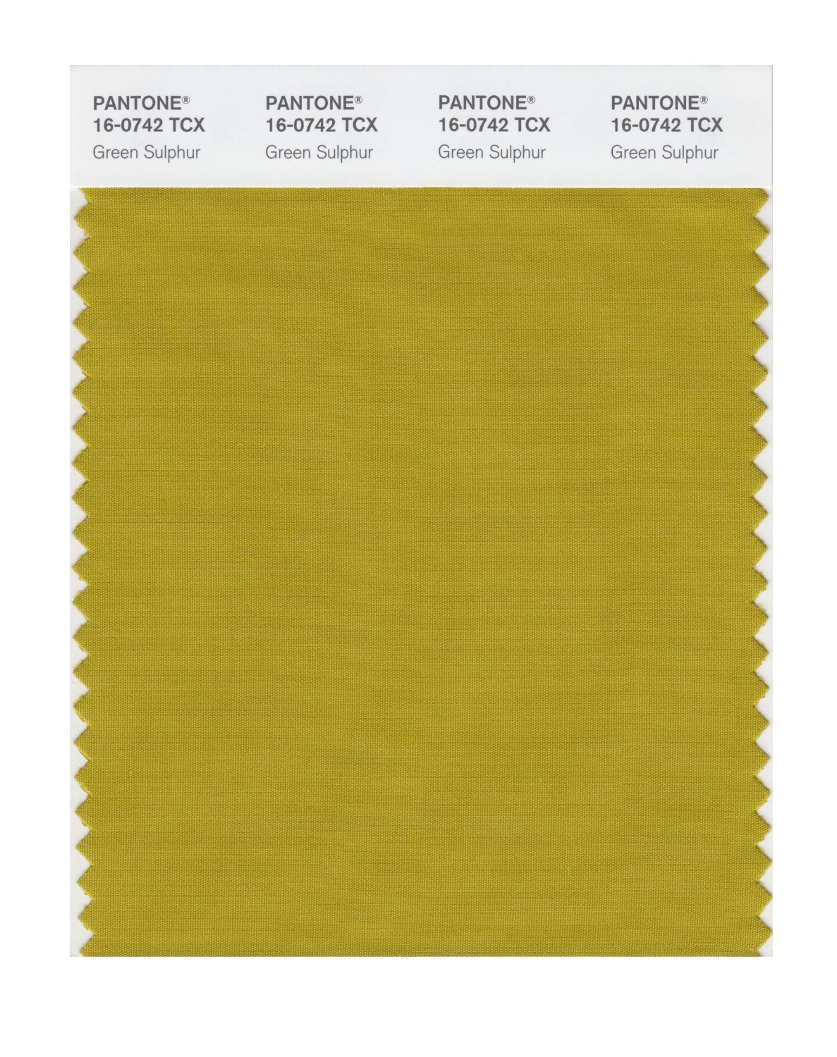 Pantone Cotton Swatch 16-0742 Green Sulphur