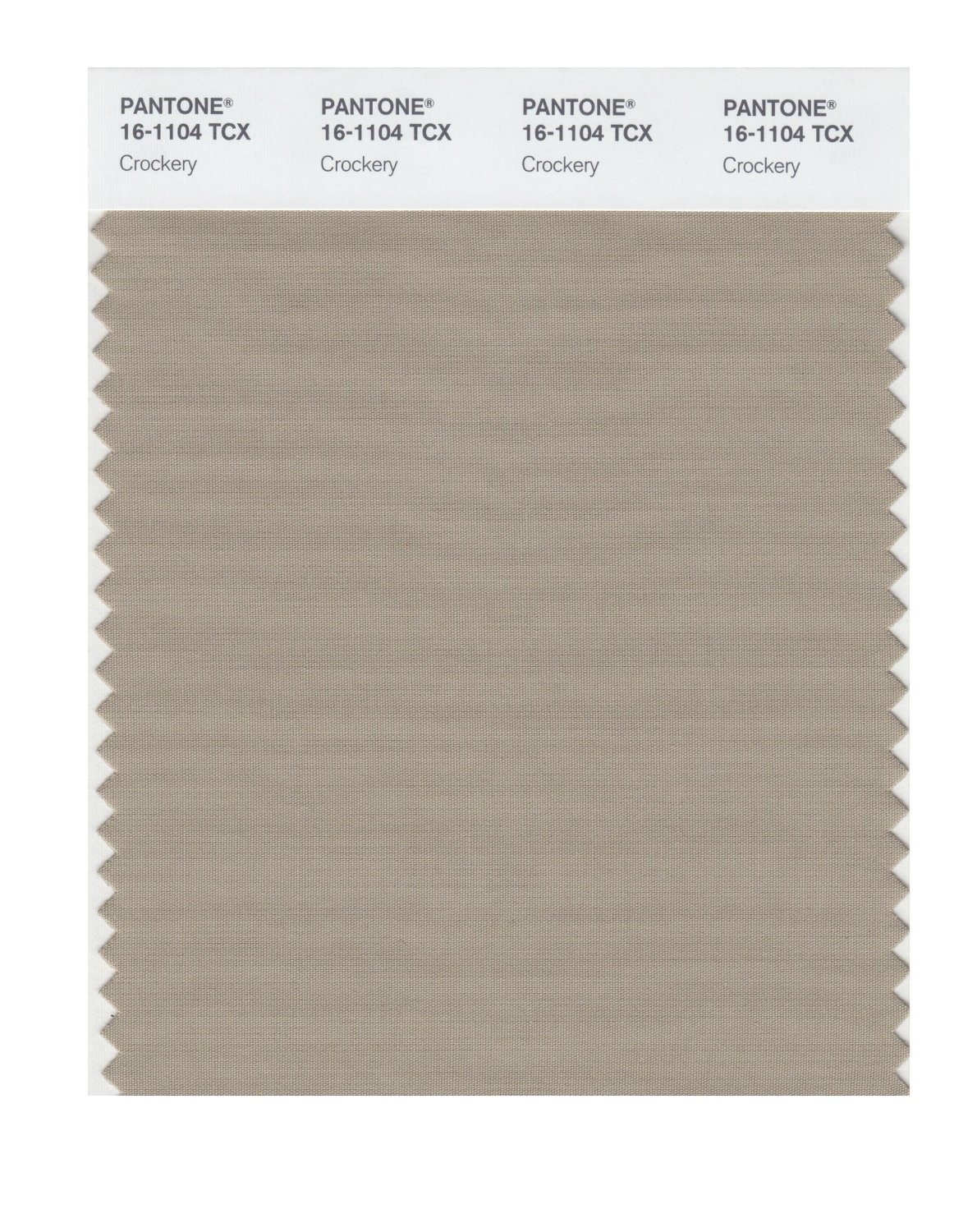 Pantone Cotton Swatch 16-1104 Crockery