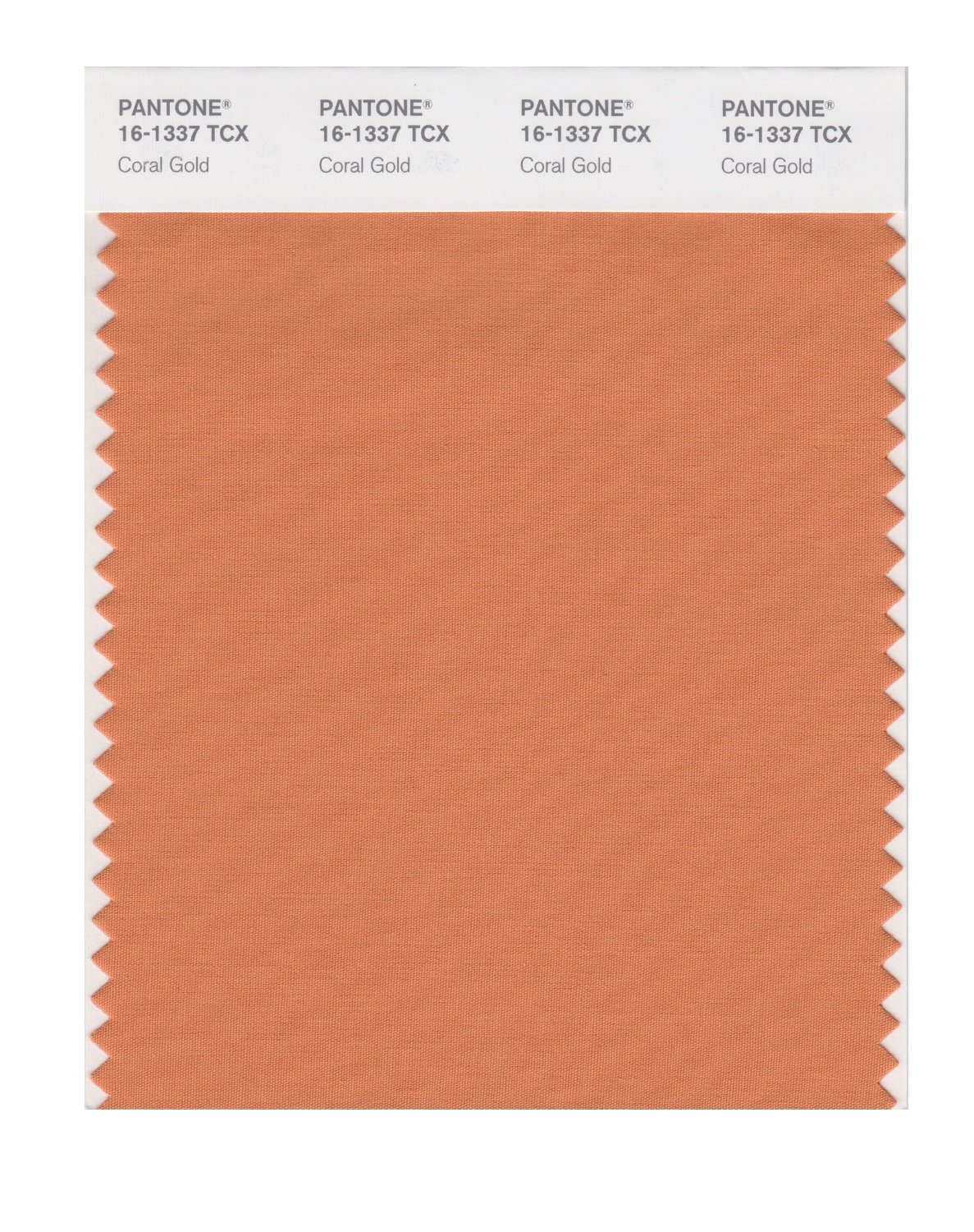 Pantone Cotton Swatch 16-1337 Coral Gold