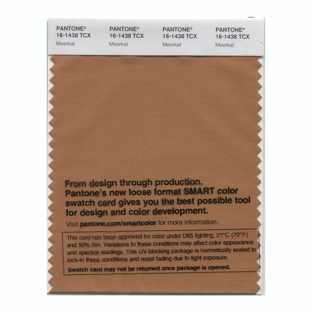 Pantone Cotton Swatch 16-1438 Meerkat