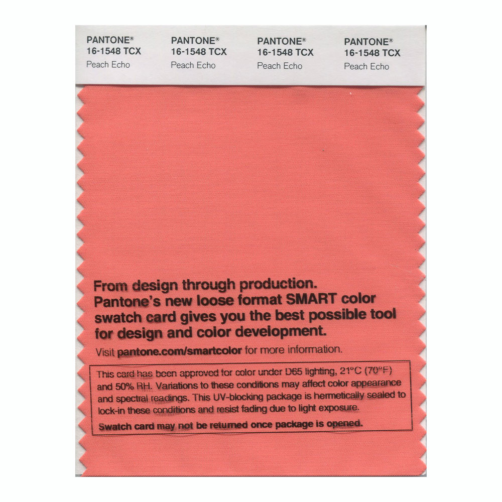 Pantone Cotton Swatch 16-1548 Peach Echo